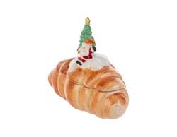 Biscottiera contenitore natalizio a forma di brioche in ceramica con Babbo Natale h.17 cm  – Decorazione Natalizia Le Stelle su Bomboniere Dolci Emozioni