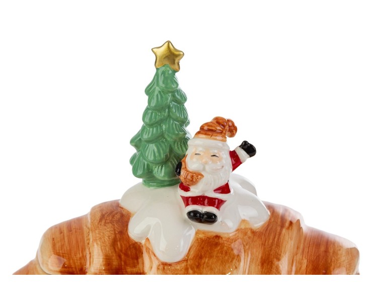 Biscottiera contenitore natalizio a forma di brioche in ceramica con Babbo Natale h.17 cm  – Decorazione Natalizia Le Stelle su Bomboniere Dolci Emozioni