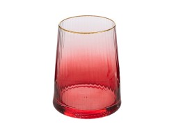 Set 6 bicchieri acqua in vetro rosso sfumato con bordo oro plissetto  – Decorazione Natalizia Le Stelle su Bomboniere Dolci Emozioni