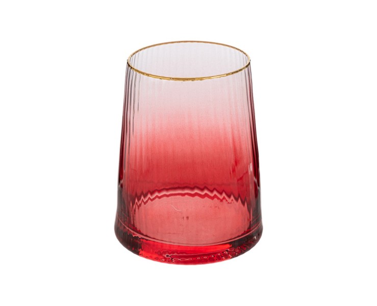 Set 6 bicchieri acqua in vetro rosso sfumato con bordo oro plissetto  – Decorazione Natalizia Le Stelle su Bomboniere Dolci Emozioni