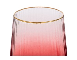 Set 6 bicchieri acqua in vetro rosso sfumato con bordo oro plissetto  – Decorazione Natalizia Le Stelle su Bomboniere Dolci Emozioni
