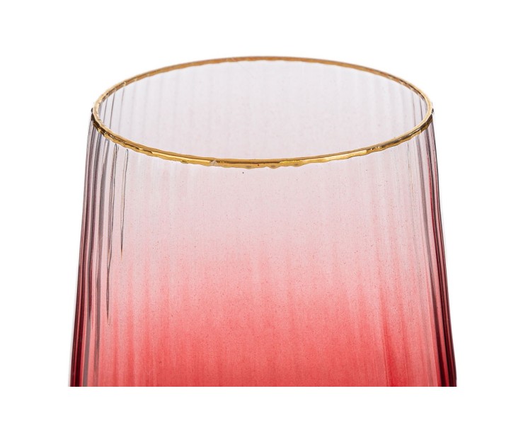 Set 6 bicchieri acqua in vetro rosso sfumato con bordo oro plissetto  – Decorazione Natalizia Le Stelle su Bomboniere Dolci Emozioni