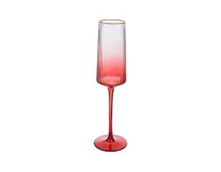Set 6 bicchieri calici flute in vetro rosso sfumato con bordo oro plissetto  – Decorazione Natalizia Le Stelle su Bomboniere Dolci Emozioni