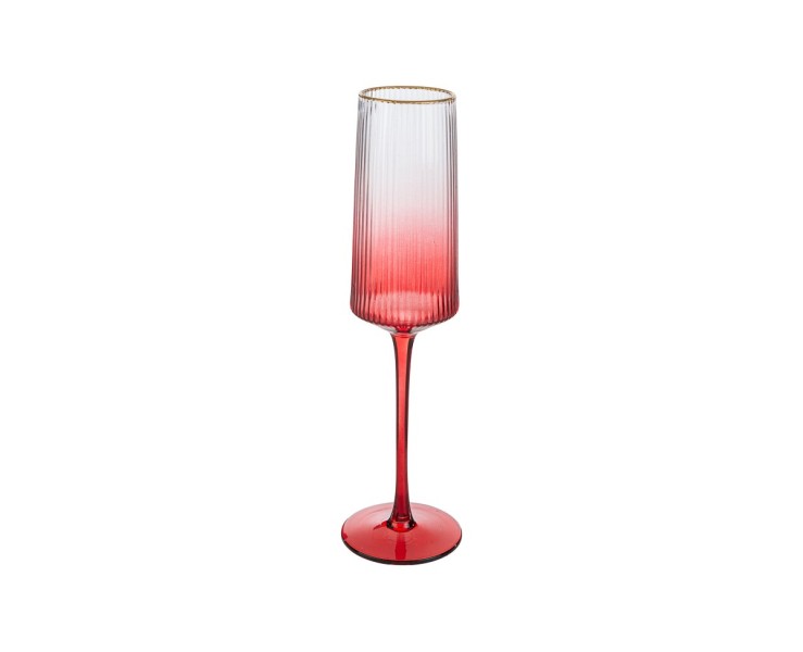 Set 6 bicchieri calici flute in vetro rosso sfumato con bordo oro plissetto  – Decorazione Natalizia Le Stelle su Bomboniere Dolci Emozioni