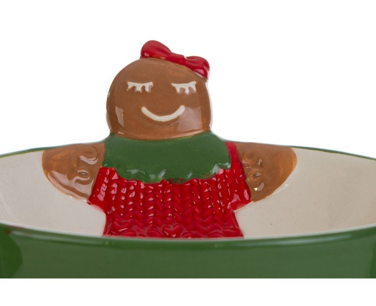Ciotola omino zenzero in ceramica 14x13 – Decorazione Natalizia Le Stelle su Bomboniere Dolci Emozioni