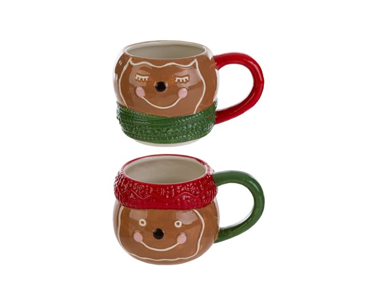 Set 2 tazze mug omino zenzero impilabili in ceramica – Decorazione Natalizia Le Stelle su Bomboniere Dolci Emozioni