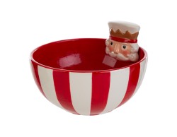 Ciotola natalizia Schiaccianoci in ceramica 15x10 cm coppetta a righe – Decorazione Natalizia Le Stelle su Bomboniere Dolci Emozioni
