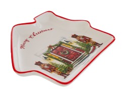 Vassoio a forma di casetta in porcellana Schiaccianoci 25x23x3 cm – Decorazione Natalizia Le Stelle su Bomboniere Dolci Emozioni