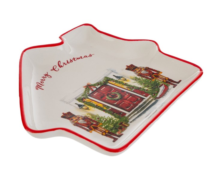 Vassoio a forma di casetta in porcellana Schiaccianoci 25x23x3 cm – Decorazione Natalizia Le Stelle su Bomboniere Dolci Emozioni