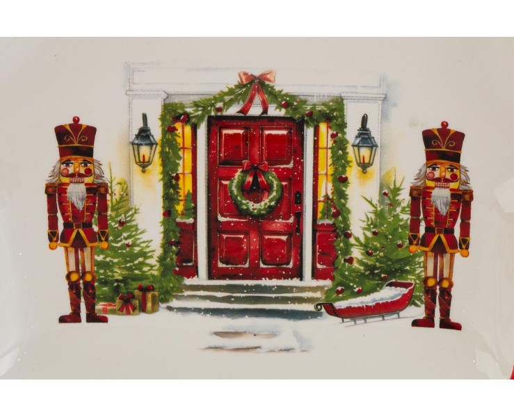 Vassoio a forma di casetta in porcellana Schiaccianoci 25x23x3 cm – Decorazione Natalizia Le Stelle su Bomboniere Dolci Emozioni