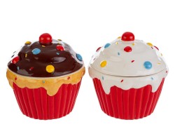Scatola cupcake in porcellana 2 varianti ass. diam. 13,5xh.13,5 cm – Decorazione Natalizia Le Stelle su Bomboniere Dolci Emozioni