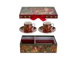 Set 2 tazzine da caffè in porcellana con piattini e astuccio – Decorazione Natalizia Le Stelle su Bomboniere Dolci Emozioni