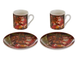 Set 2 tazzine da caffè in porcellana con piattini e astuccio – Decorazione Natalizia Le Stelle su Bomboniere Dolci Emozioni