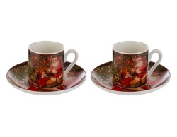 Set 2 tazzine da caffè in porcellana con piattini e astuccio – Decorazione Natalizia Le Stelle su Bomboniere Dolci Emozioni