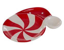 Vassoio in porcellana a cappello di Babbo Natale e caramella – Decorazione Natalizia Le Stelle su Bomboniere Dolci Emozioni