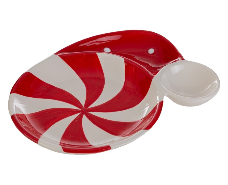 Vassoio in porcellana a cappello di Babbo Natale e caramella – Decorazione Natalizia Le Stelle su Bomboniere Dolci Emozioni