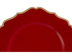 Vassoio rotondo in melamina rosso e oro sagomato – Decorazione Natalizia Le Stelle su Bomboniere Dolci Emozioni