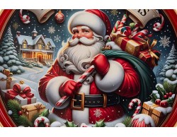 Vassoio rotondo in melamina Babbo Natale con manici – Decorazione Natalizia Le Stelle su Bomboniere Dolci Emozioni
