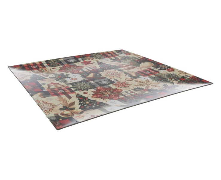 Vassoio natalizio quadrato in melamina motivo Scottish Tartan e decori 40x40 cm – Decorazione Natalizia Le Stelle su Bomboniere Dolci Emozioni