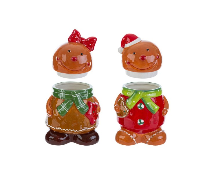 Scatola porta biscotti natalizia in ceramica omino di zenzero – Decorazione Natalizia Le Stelle su Bomboniere Dolci Emozioni