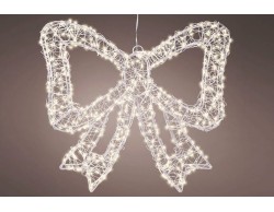 Fiocco di Natale luminoso Silver da esterno 38x4,5xh.34 cm con 500 LED Flash – Decorazione Natalizia Le Stelle su Bomboniere Dolci Emozioni