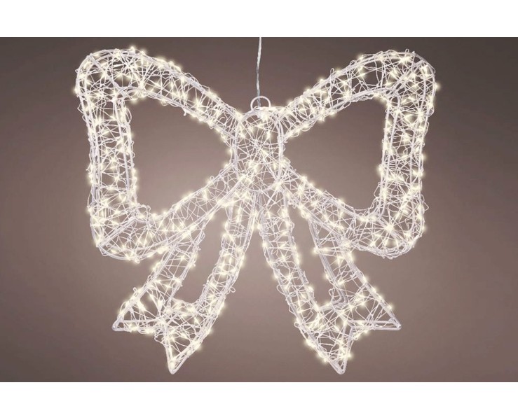 Fiocco di Natale luminoso Silver da esterno 38x4,5xh.34 cm con 500 LED Flash – Decorazione Natalizia Le Stelle su Bomboniere Dolci Emozioni