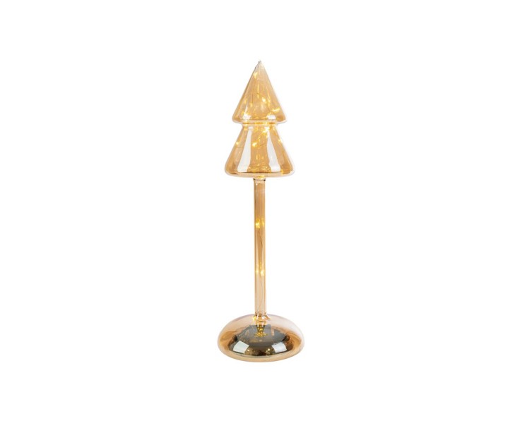 Albero di Natale luminoso in vetro ambra con Micro LED h.29 cm d.9 cm – Decorazione Natalizia le Stelle su Bomboniere Dolci Emozioni