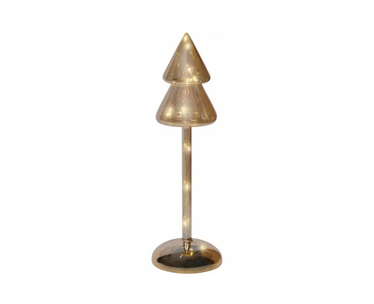 Albero di Natale luminoso in vetro ambra con Micro LED h.29 cm d.9 cm – Decorazione Natalizia le Stelle su Bomboniere Dolci Emozioni
