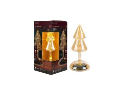 Albero di Natale stilizzato in vetro ambra Le Stelle da interno h.19 cm d.9 cm con micro LED a luce calda