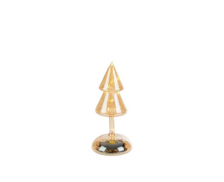 Albero di Natale luminoso in vetro ambra con Micro LED h.19 – Decorazione Natalizia le Stelle su Bomboniere Dolci Emozioni