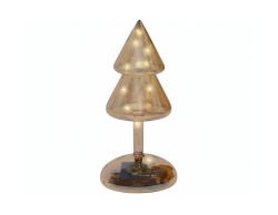 Albero di Natale luminoso in vetro ambra con Micro LED h.19 – Decorazione Natalizia le Stelle su Bomboniere Dolci Emozioni