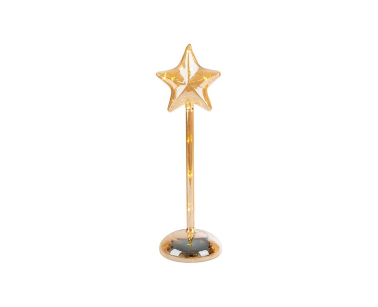 Stella natalizia luminosa in vetro ambra con Micro LED h.29 – Decorazione Natalizia le Stelle su Bomboniere Dolci Emozioni
