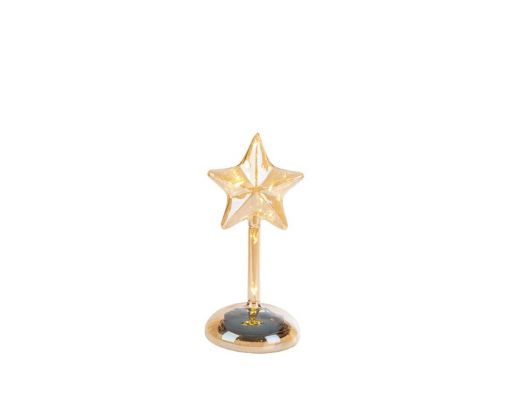 Stella natalizia luminosa in vetro ambra con Micro LED h.19 – Decorazione Natalizia le Stelle su Bomboniere Dolci Emozioni