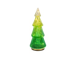 Albero di Natale in vetro verde con Micro LED ed effetto Flash h.25 – Decorazione Natalizia le Stelle su Bomboniere Dolci Emozioni
