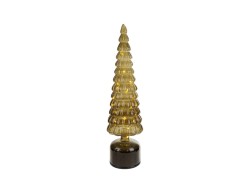 Albero di Natale rotante in vetro verde/fumè con Micro LED h.39 – Decorazione Natalizia le Stelle su Bomboniere Dolci Emozioni