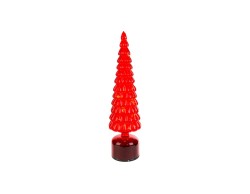 Albero di Natale rotante in vetro rosso con Micro LED ed effetto Flash h.34 cm – Decorazione Natalizia le Stelle su Bomboniere Dolci Emozioni