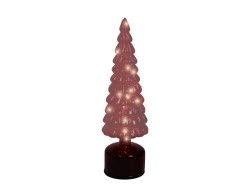Albero di Natale rotante in vetro rosso con Micro LED ed effetto Flash h.34 cm – Decorazione Natalizia le Stelle su Bomboniere Dolci Emozioni