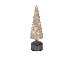 Albero di Natale rotante in vetro ambra con Micro LED h.34 – Decorazione Natalizia le Stelle su Bomboniere Dolci Emozioni