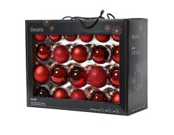 Set 42 Palline di Natale in Vetro Rosso Scuro Assortite – Decorazione Natalizia Le Stelle su Bomboniere Dolci Emozioni