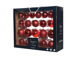 Set 42 Palline di Natale in Vetro Rosso Assortite – Decorazione Natalizia Le Stelle su Bomboniere Dolci Emozioni