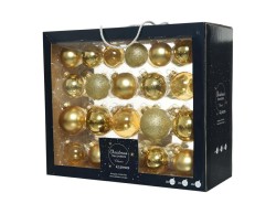 Set 42 Palline di Natale in Vetro Oro Assortite – Decorazione Natalizia Le Stelle su Bomboniere Dolci Emozioni