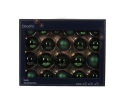 Set 21 Palline di Natale in Vetro Verde Assortite – Decorazione Natalizia Le Stelle su Bomboniere Dolci Emozioni