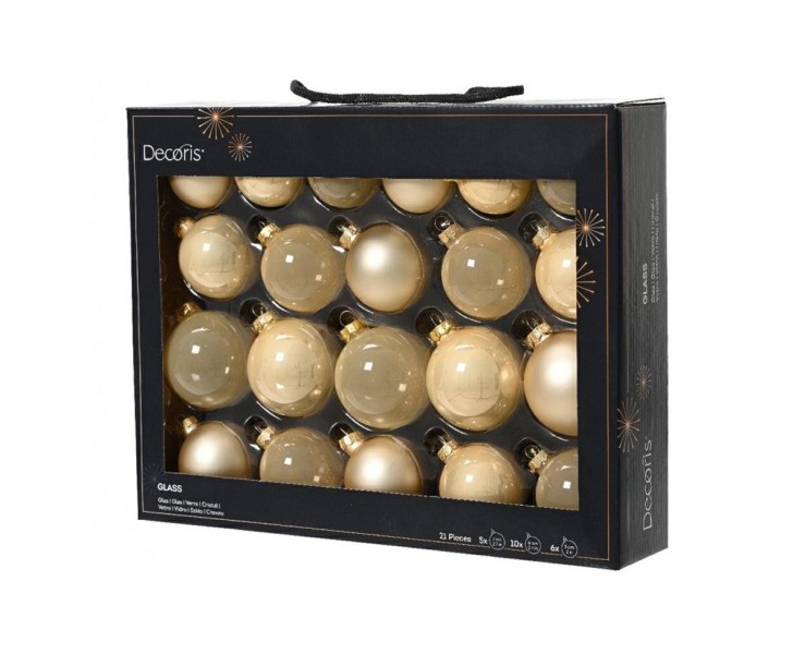 Set 21 Palline di Natale in Vetro Perlato Assortite – Decorazione Natalizia Le Stelle su Bomboniere Dolci Emozioni