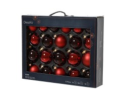 Set 21 Palline di Natale in Vetro Rosso Scuro Assortite – Decorazione Natalizia Le Stelle su Bomboniere Dolci Emozioni