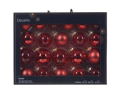 Set 21 Palline di Natale in Vetro Rosso Assortite – Decorazione Natalizia Le Stelle su Bomboniere Dolci Emozioni