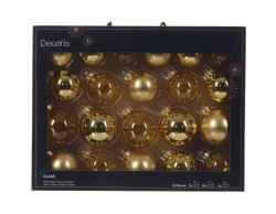 Set 21 Palline di Natale in Vetro Oro Assortite – Decorazione Natalizia Le Stelle su Bomboniere Dolci Emozioni