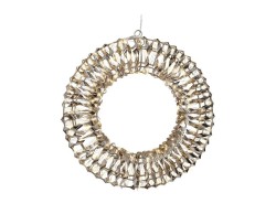 Corona natalizia luminosa dorata da 38 cm con 400 LED effetto flash per decorazione da esterno e interno.