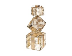 Torre di tre pacchi regalo natalizi luminosi dorati da 73 cm con 600 LED effetto flash per decorazione da esterno e interno.