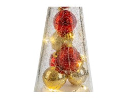 Albero di Natale in Vetro Crepolato Conico h.27 LED – Decorazione Natalizia Le Stelle su Bomboniere Dolci Emozioni