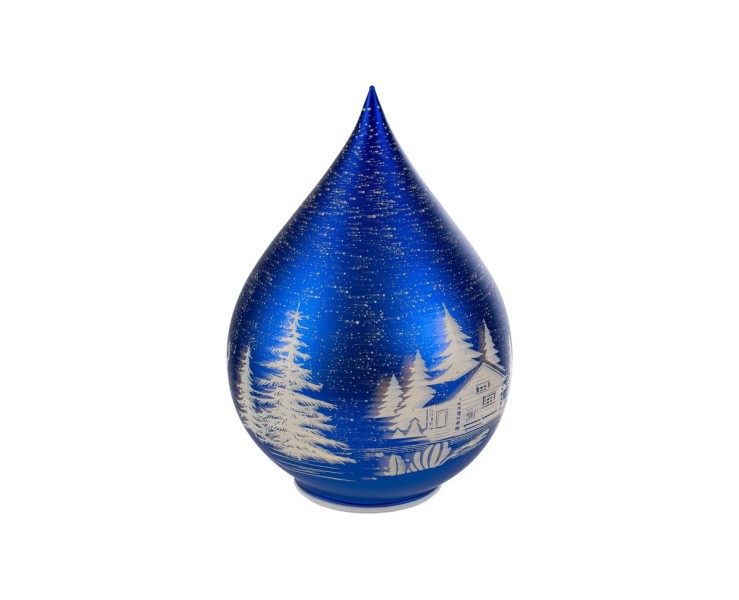 Sfera Goccia di Vetro Blu Natalizia h.24,5 cm con LED – Decorazione Natalizia Le Stelle su Bomboniere Dolci Emozioni